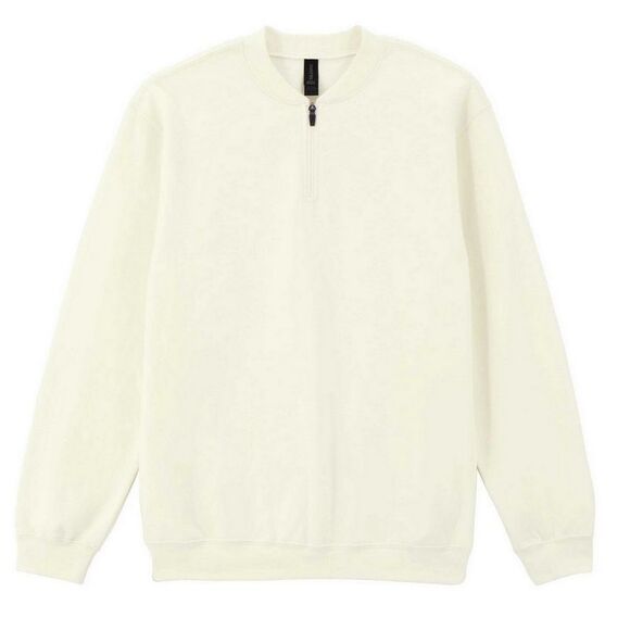 Gildan Unisex Adult Softstyle Midweight Quarter Zip Sweatshirt / Off White